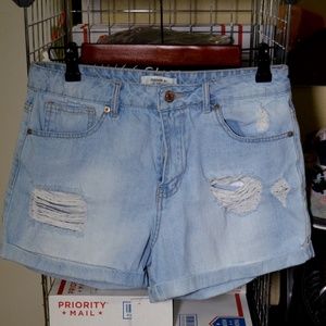 Distressed Denim Shorts